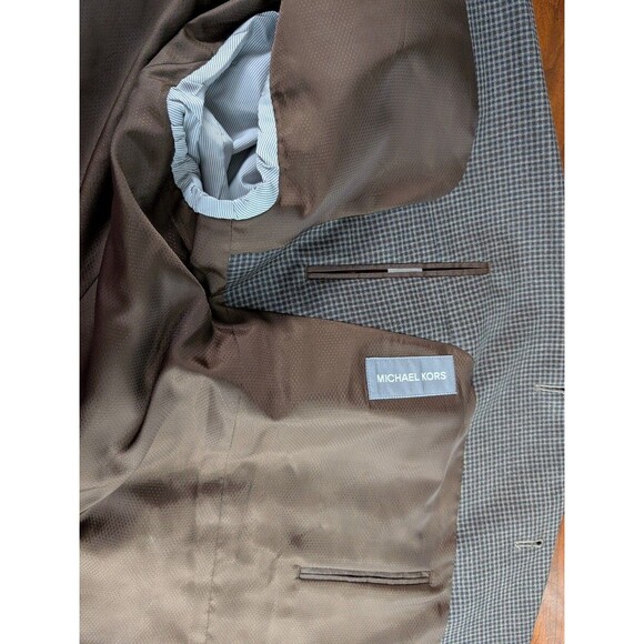 Michael Kors Blazer Jacket Mens Sz 44R Gingham Single Breasted - Picture 7 of 10